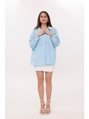 La Pante Önden Cepli Düşük Omuz Siyah Gömlek