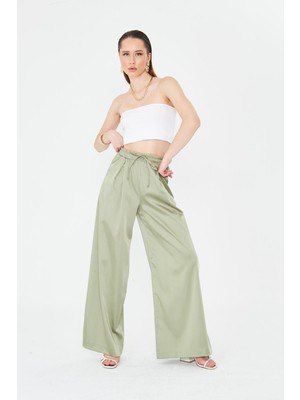 La Pante Bel Lastikli Bağcıklı Bol Paça Pantolon