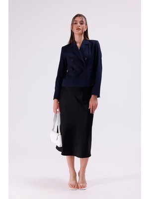 La Pante Gri Düğmeli Blazer Ceket