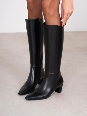 Ece'nin Butiği Romy Siyah Hakiki Deri Kadın Çizme