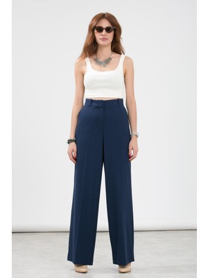 La Pante Arka Flato Cepli Yüksek Bel Rahat Kalıp Pantolon