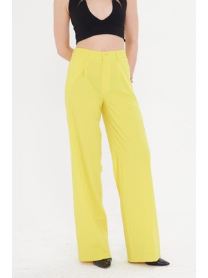 La Pante Kadın Sarı Kumaş Pantolon