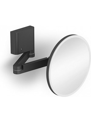 Omg Banyo Makyaj Aynası, LED Işıklı, Çift Kollu, Ayarlanabilir, Büyüteçli 5x - Mat Siyah