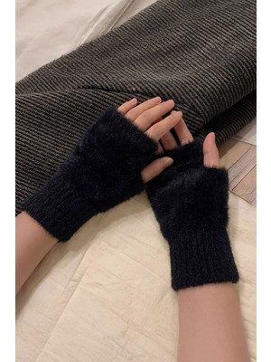 Bahels Kadın 1 Çift Kışlık Parmaksız Termal Esnek Peluş Eldiven