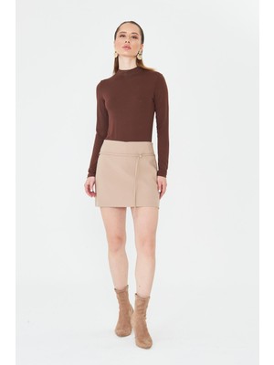 La Pante Metal Tokalı ,kuşaklı ,yandan Fermuarlı Şort Etek