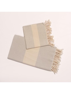 Ve Yeniden Elmas Peştamal ve Peşkir Takımı – Gri