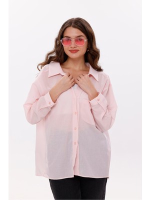 La Pante Önden Cepli Düşük Omuzlu %100 Pamuk Gömlek