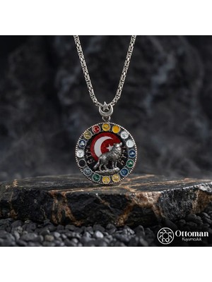 Design Ottoman Kuyumculuk Bozkurt Gümüş Erkek Madalyon Kolye