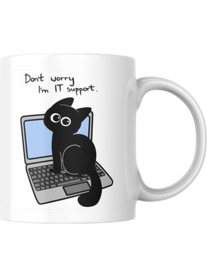 Baskılı Komik Kupa It Support Hediyelik Çay Kahve Kupası Coffee Mug