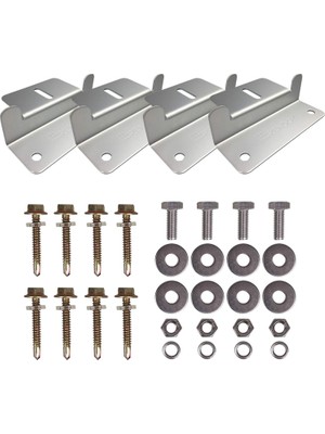 Güneş Paneli Montajı Z Braketleri Hafif Alüminyum Korozyonsuz Yapı Karavanlar, Römorklar, Tekneler, Yatlar, Duvar ve Diğer Kapalı Gird Çatı Montajı, Bir Set 4 Adet, Gri