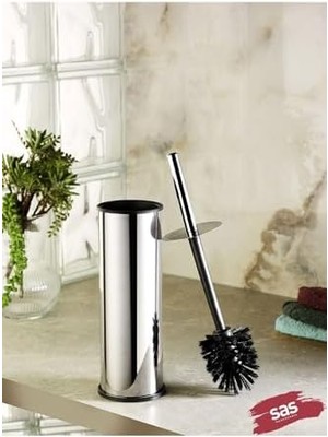 Krom 2 Parça Banyo Seti - 5lt Pedallı Banyo Çöp Kovası, Tuvalet, Wc, Klozet Fırçası Seti