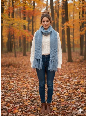 As Reyon Saçaklı Triko Atkı Şal