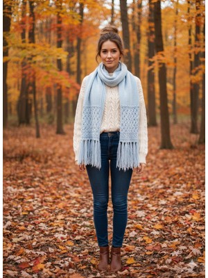 As Reyon Saçaklı Triko Atkı Şal