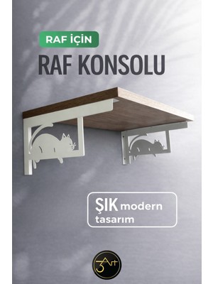 3art Metal Dekorasyon Dekoratif Metal Raf Tutacağı - Dekoratif - Duvar Raf Konsolu