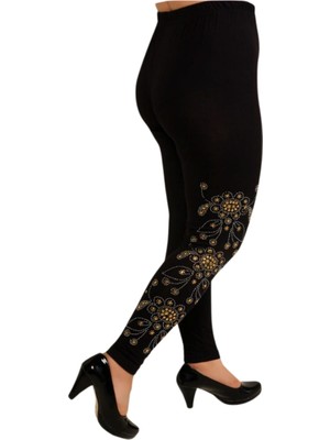 Lonca Tekstil Dantel Işlemeli Şık Kadın Tayt