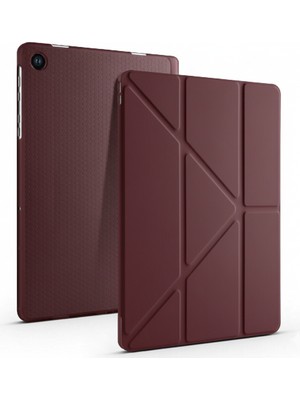 Five-E Samsung Galaxy Tab A9 Plus 2023 Yatay ve Dikey Standlı Antişok Köşe Korumalı Kalemlikli Origami Slikon Kılıf