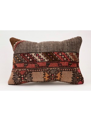 Kilim Wholesale El Yapımı Eski Kilimden Yapılmış Vintage Kırlent Kılıfı, YÜN,40X60CM
