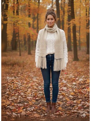 As Reyon Saçaklı Triko Atkı Şal