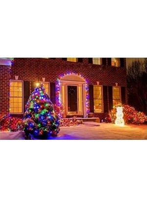 30 Metre Fişli Rgb LED Işık Yılbaşı Ağacı Işığı LED Ampül Çam Ağacı Balkon Merdiven Salon Yada Oda Süslemelerinde Kullanıma Uygun 220V Prizden Enerjisini Alır