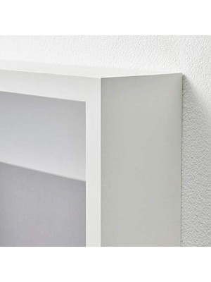 Sannahed Rıbba 25X25 cm Derin Beyaz Kare Ahşap Fotoğraf Resim Çerçevesi Paspartulu