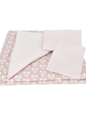 El Yapımı Fare Desenli Yorgan Çarşaf ve Yastıklı Üçlü Set (Desen 1)