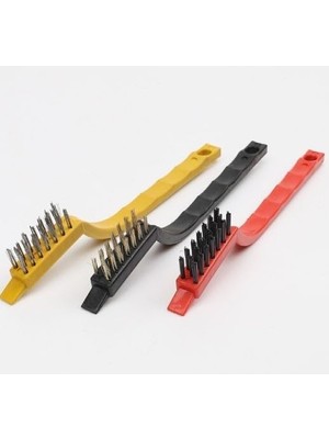 Çok Amaçlı Mini Tel Fırça 3'lü Set – Bakır, Demir ve Sert Plastik Uçlu Fırçalar | Yağ, Kir ve Pas Temizliği Için Etkili Araç, Ocak, Lavabo, Arası ve Araba Detaylı Temizlik Seti