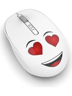 Wenny IWM-245BT Desing 3D Wireless Mouse- Beyaz, Sevimli Emoji Karakterli,2.4 Ghz Usb,ergonomik Zarif Kullanım Şekli, Konforlu Dokunuş HISSI,1200 Dpi, 10M Çekim Mesafesi,uyku Modu