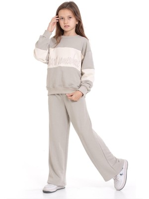 Modanino Kız Çocuk 3 Iplik ve Şardonsuz Eşofman Takımı 5-9 Yaş 12487