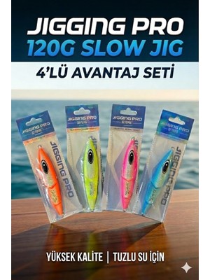 FB Cup 120G Slow Jig 4'lü Avantaj Seti-Tuzlu Su Için Yüksek Kalite (Sinarit, Akya, Lahoz Için)