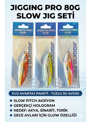 FB Cup 80G Slow Jig 3'lü Avantaj Seti – Tuzlu Suyun Trofe Avcısı