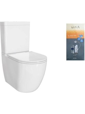 Vitra S55 Round Dtd Kanalsız Takım Klozet, Rezervuar, Dp Kapak, Iç Takım