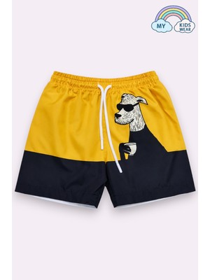 My Kids Wear Erkek Çocuk Degrade Desenli Deniz Şortu 2’li Set 3-16 Yaş 12385
