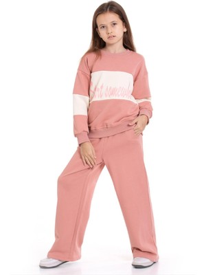 Modanino Kız Çocuk 3 Iplik ve Şardonsuz Eşofman Takımı 5-9 Yaş 12487