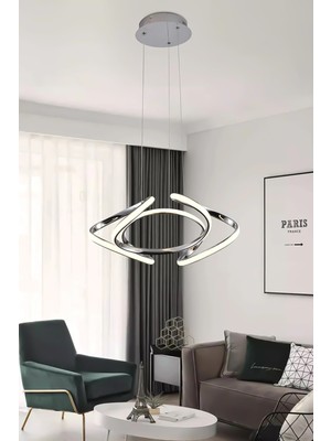 Modern Beyaz Krom Sarkıt LED Avize, Salon, Mutfak ve Oda Dekorasyonu