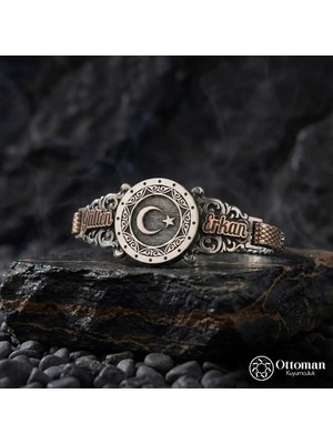 Design Ottoman Kuyumculuk Ay Yıldız Gümüş Erkek Bileklik