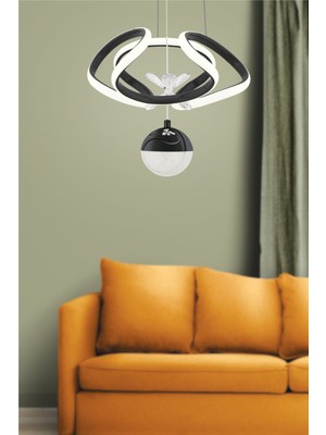 Modern Siyah Sarkıt LED Avize, Günışığı Tarz, Salon ve Mutfak Için