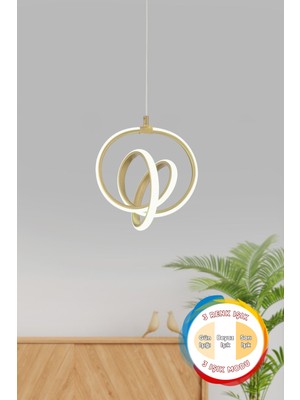 Eskitme Çiçek Desenli Çok Renkli Işıklı Power LED Avize