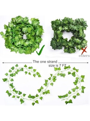 12 Adet 240 cm Yapay Sarmaşık Yaprak – Doğal Görünümlü Dekoratif Bitki, Bahçe ve Ev Dekoru, Doğalgaz Borusu Kapatıcı, Peyzaj ve Organizasyon Için Yapay Bitki