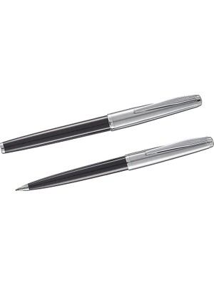 Metropolis 78 Dolma Kalem & Tükenmez Kalem Takımı, Akrilik Gövde, Siyah