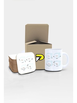 Buz Küpleri Komik Tasarımlı Baskılı Kupa Bardak Seti, Eğlenceli Özel Hediye Mug