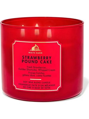 Bath & Body Works Strawberry Pound Cake Büyük Mum 411 G