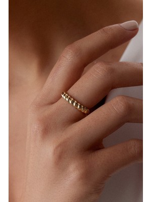 Oroline Kuyumculuk 14 Ayar Kruvasan Desenli Altın Yüzük