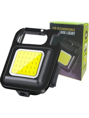 Mini LED Cob El - 30 LED Şarj Edilebilir Anahtarlık, Çok Fonksiyonlu Taşınabilir Cep Lambası, Manyetik Taban Kancalı, Kamp, Onarım, Acil ve Garaj Için Küçük Işık