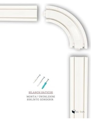 2 Raylı Perde Rayı Korniş 90° Dönüş Köşe Aparatı