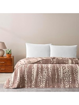 Savanna DESENLI%100 Pamuk Pamuk Battaniye, Kahverengi, Çift Kişilik