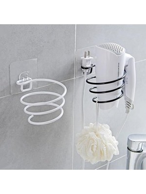 Siyah Fön Makinesi Askısı Saç Kurutma Makinesi Tutacağı Yapışkanlı