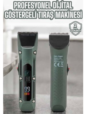 Tıraş Makinesi Dijital Göstergeli Turbo Motor Paslanmaz Çelik Modern Asır (4938)