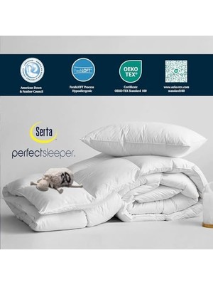Serta 233 Iplik Sayısı Beyaz Tüy Kaz Tüyü Lifli Mevsimler Yorgan, Ikili