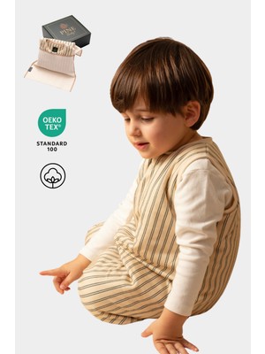 Pine Baby Home Heritage Sand 1.0 TOG Bebek Uyku Tulumu OEKO-TEX Sertifikalı %100 Pamuk