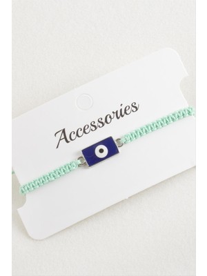 Marsilyan Dikdörtgen Nazar Makrome Örgülü Bileklik